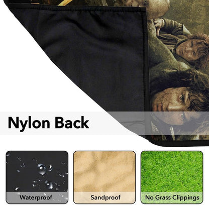 LOGOVISION Lord of The Rings Picnic Outdoor Blanket, 50"x60" Trilogy Poster, Foldable Blanket for Picnic, Beach, Camping, Park, Tailgate
