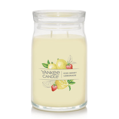 Yankee CandleIced Berry Lemonade Scented Signature 20oz Large Jar 2-Wick Candle Over 60 Hours of Burn Time