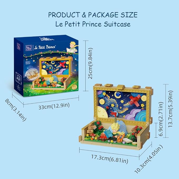 PANTASY The Little Prince Suitcase Building Blocks Set Construct Create Play Building Kit for Adults Home and Office