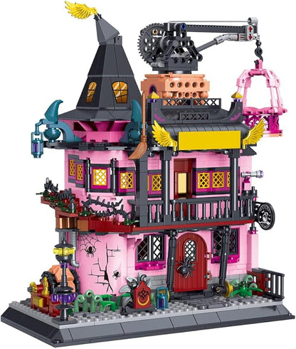 Architecture Magic Laboratory Building Block Set 1022 Pieces Halloween Haunted House Construction Toy Educational Gift for Kids and Adults