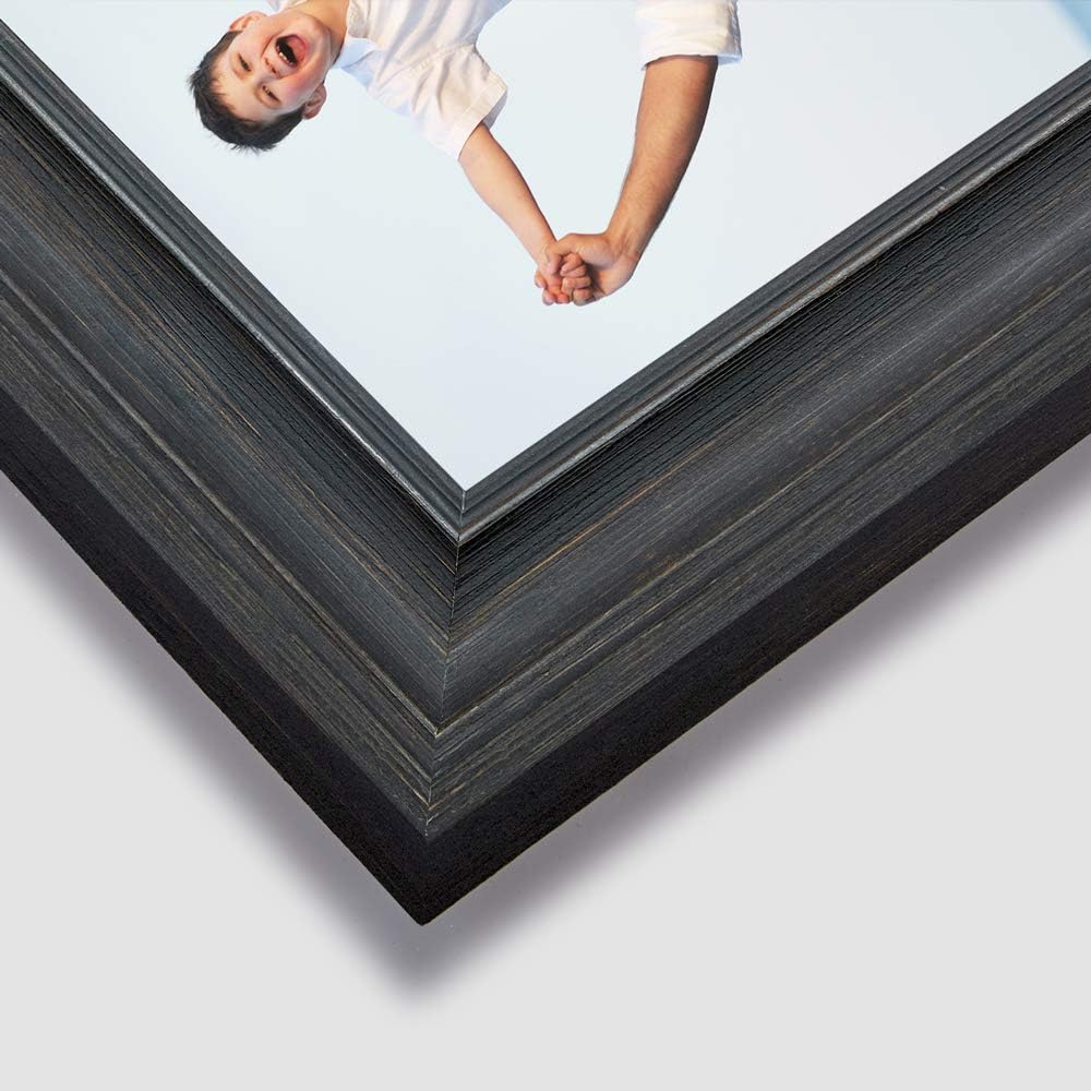 LaVie Home 5x5 Picture Frames - Rustic Wood Grain Photo Frame Set with HD Glass | 3 Assorted Colors