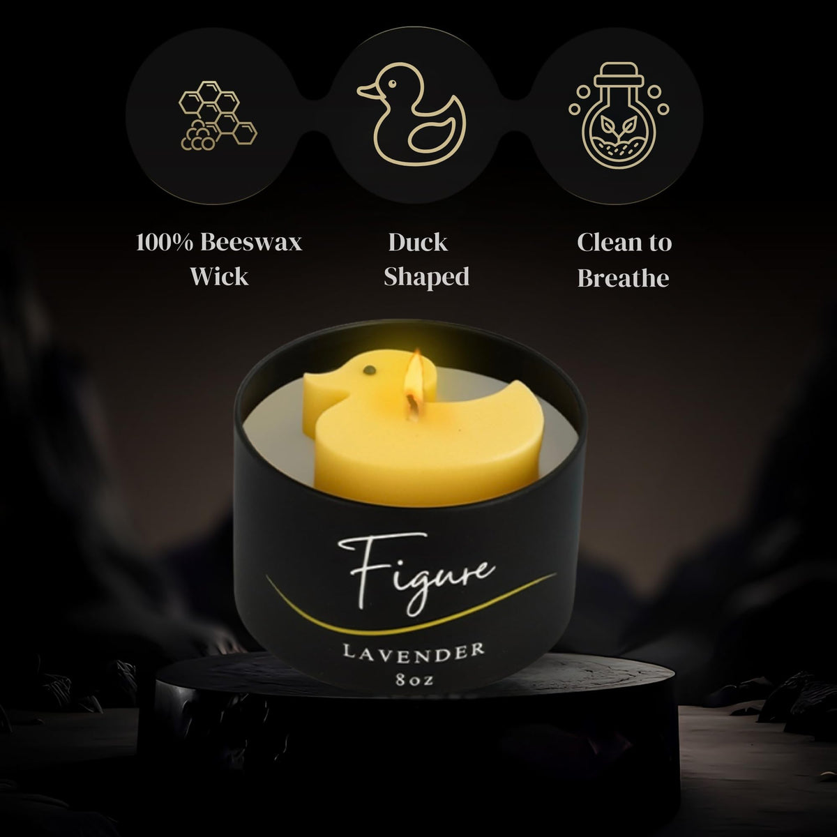 Duck Shaped Candle – Natural Soy & Beeswax Blend, Lavender Essential Oil | Handcrafted Duck Candle for Jeep Duck Lovers, Animal Fans, or Kids | Clean Burn, Gift Box, Made in USA