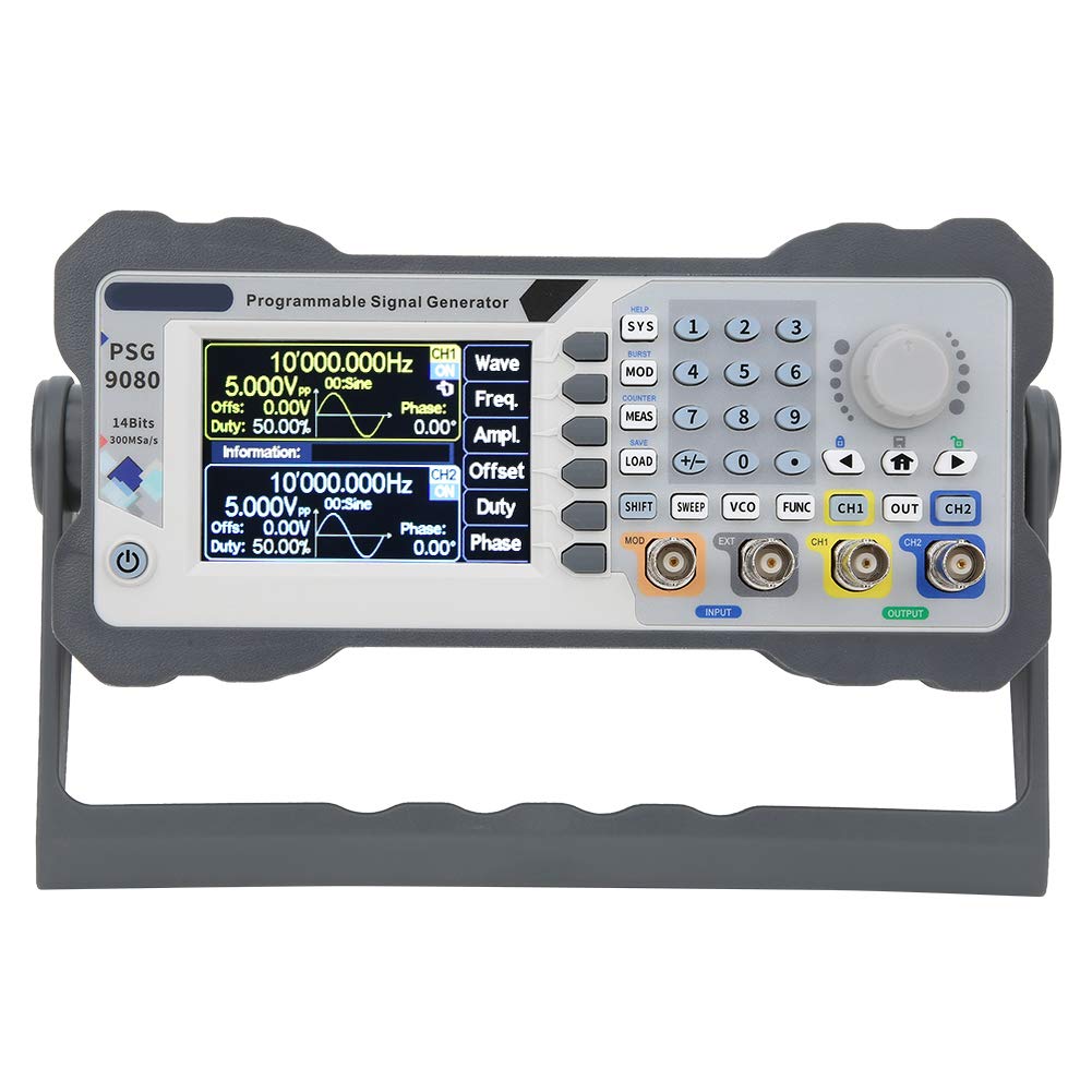PSG9080 Programmable DDS Signal Generator 80MHz Dual Channel Arbitrary Waveform Function Generator Frequency Meter 300 MSa/s Counter High Precision 3.5inch Screen for Industrial Debugging