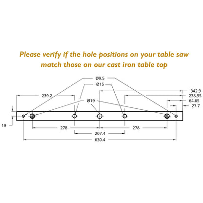 O'SKOOL 27” x 16” Cast Iron Router Table Extension Wing, RTS015