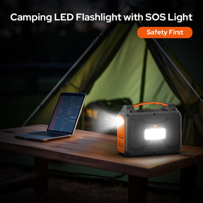 Portable Power Station with Foldable Solar Panel 30W Included, 110V 100W AC Outlet Portable Solar Power Pack Generator with Panels, Camping Solar Power Bank for Laptop Smart Device RV Outdoor Backup