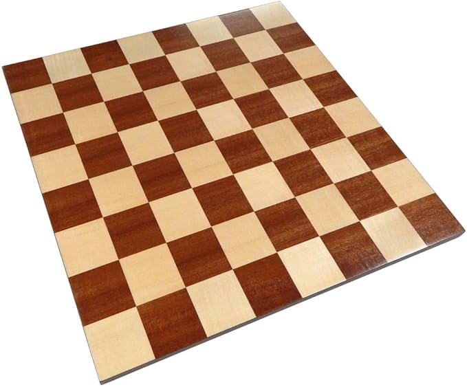 Zelus Borderless Tournament Chess Board with Inlaid Mahogany Wood Large 18 x 18 Inch Board Only