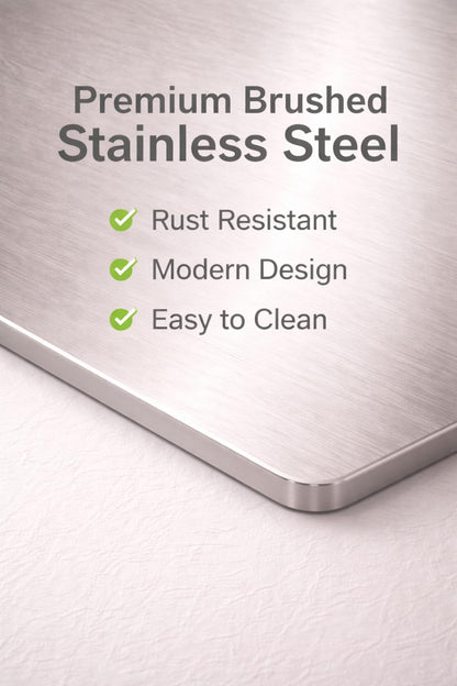 Stainless Steel Rectangular Wall Shelf 12" x 24", Floating Shelf for Bathroom Kitchen Storage, Holds up to 33 lb, Modern Minimalist Wall Decor, Rust Resistant Organizer
