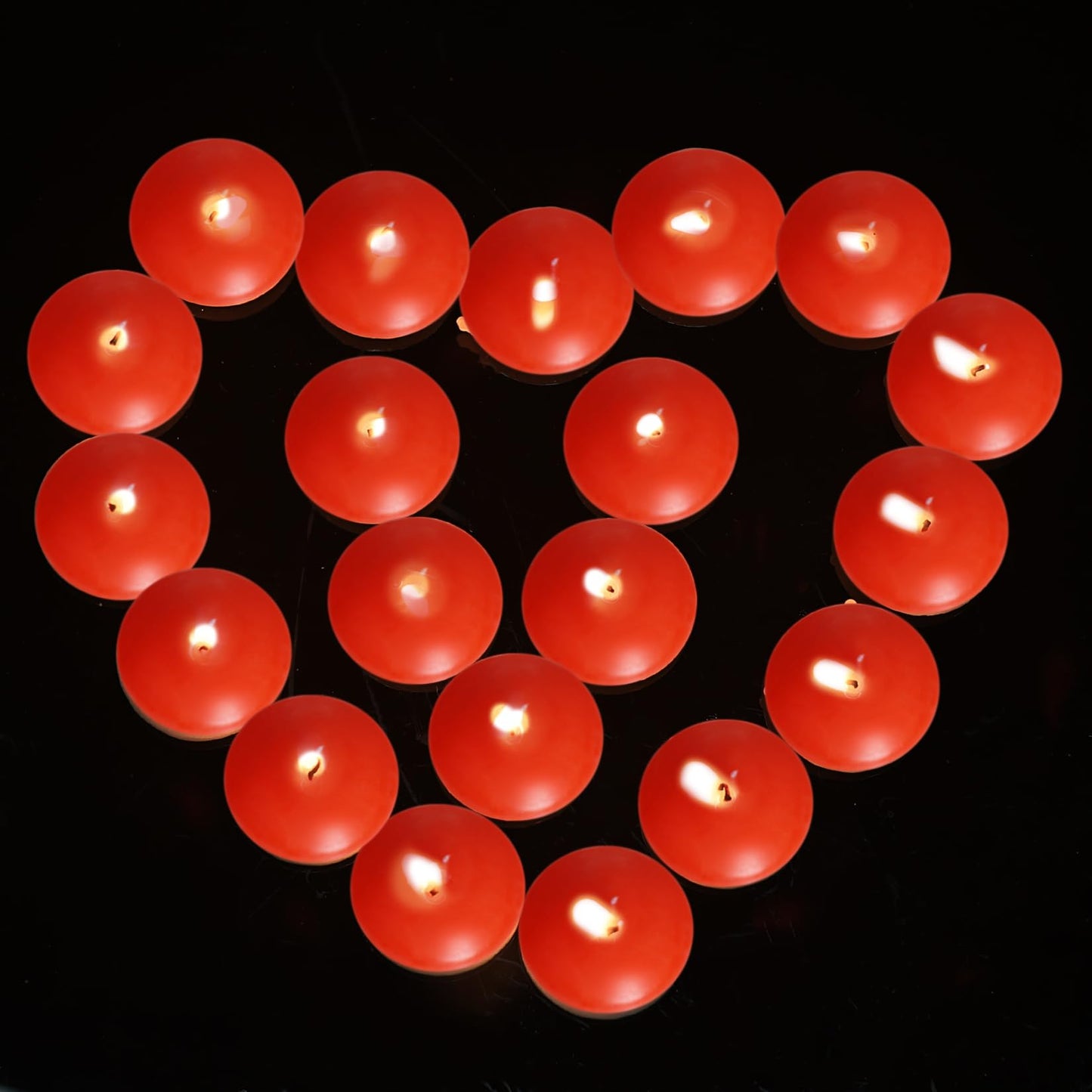 Floating Candles Centerpieces - 20 Pack 1.5 Inch Floating Candles for Centerpieces, Nice for Halloween, Christmas, Thanksgiving, New Year & More - Good for Home Decor & Centerpieces (Red)