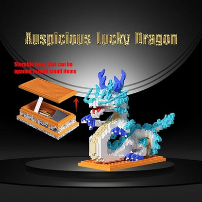 Dragon Series Auspicious Lucky Dragon Micro Building Blocks Set (2020PiecesBase with Storage Function)-Toys Gifts for Kid and Adult