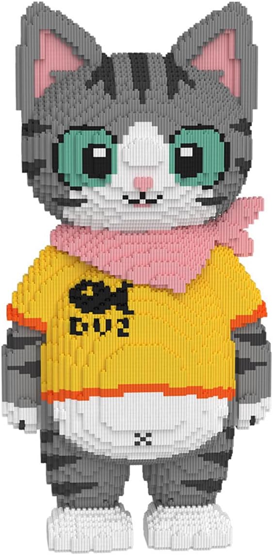 Cute Tuxedo Cat Animal Micro Building Blocks Set (16879Pieces) Big Cat Building Blocks Kit.Cat Lover Gifts for Adults and KidsBoys &amp Girls Age 8+