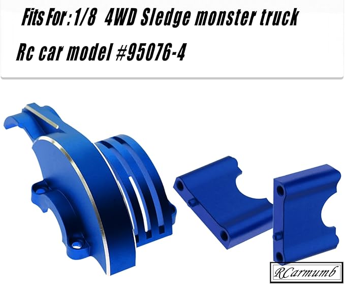 Upgrades Part for 1/8 Sledge 4WDAluminum Main Gear Cover Alloy Hops up for Sledge 4WD Monster Truck RC Car #95076-4Replace #9584Navy Blue