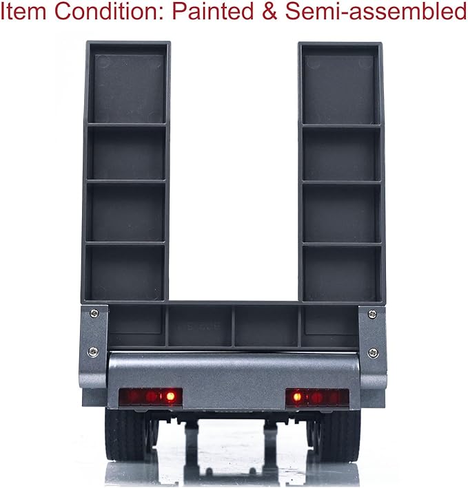 TOUCAN RC HOBBY Plastic Semi Trailer Flatbed 1502 for 1/18 Remote Control Tractor Truck HUINA 1501 Electronic Support Legs Tail Board for Adult