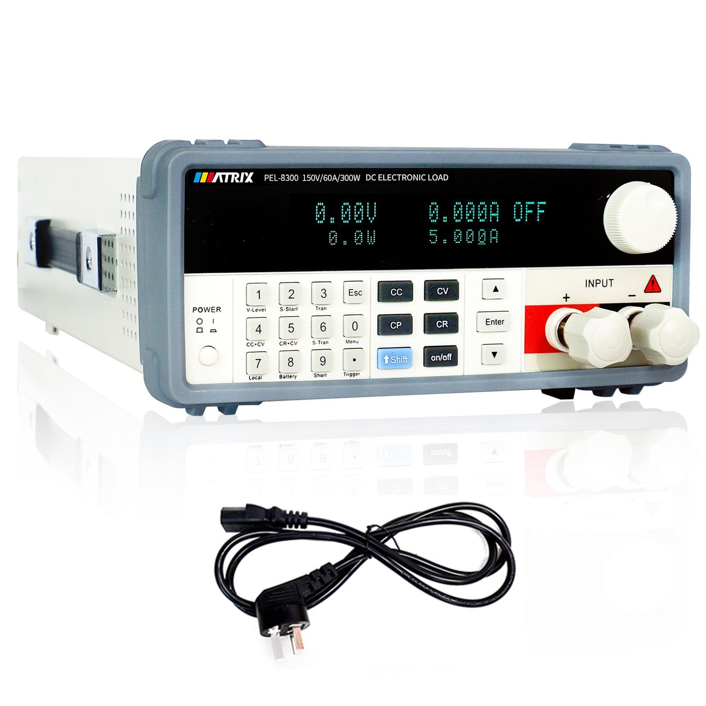 MATRIX Electronic Load Tester PEL8300, 150V/60A 300W Programmable DC Electronic Load, 0.1mV 0.1mA Resolution DC Power Supply Tester for Voltage Current, 0.1% Accuracy Electric Circuit Testing Device