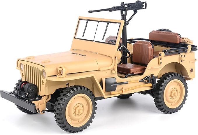 US in Stock Hg 1/14 4X4 Electric Military Truck Hg4 58 Convertible Off Road Semi Truck RC Climbing Vehicle 4WD 2Speed Light Sound Motor Hobby Grade Model for Birthday Gift(Yellow)