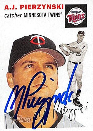 Sports Memorabilia Autograph Warehouse 246417 A.J. Pierzynski Autographed Baseball Card - Minnesota Twins 2003 Topps Heritage - No. 184