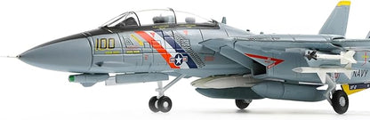 F-14A Tomcat 1/72 Metal Airplane Model Kits with Stand VF-2 Bounty Hunters DieCast Alloy Fighter Model Jet Replica Pre-Build Military Aircraft Collection for Display or Gift