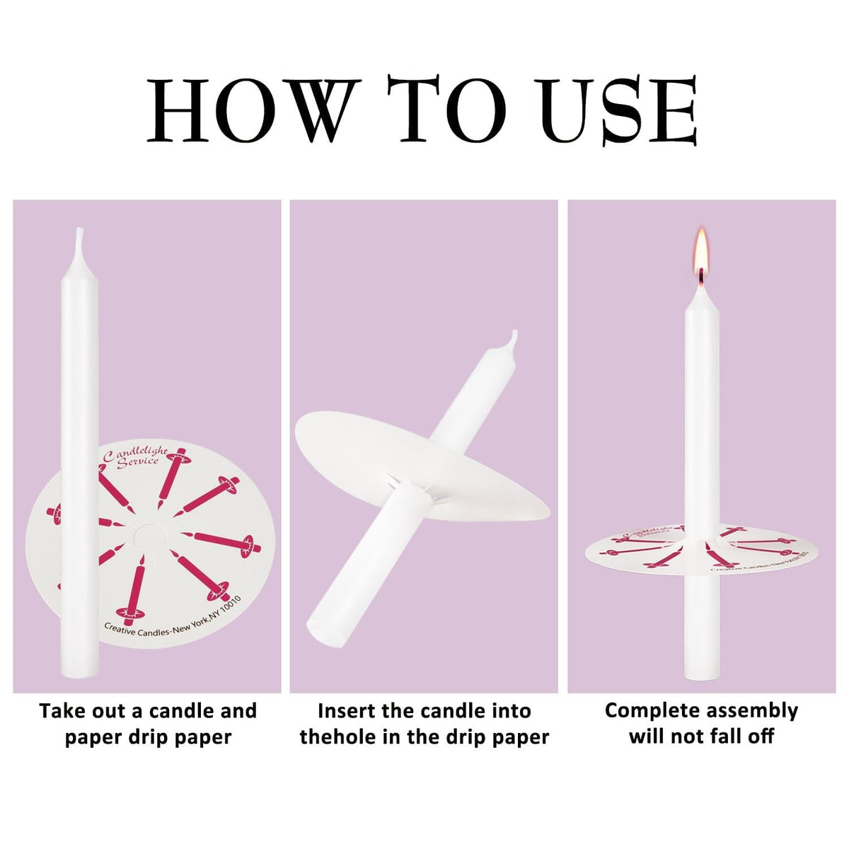 100 Pieces Church Candles- White Taper Candle Unscented with Drip Protectors-for Church Congregational Christmas Vigil-5 Inch Tall x 1/2 Inch Diameter