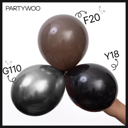 PartyWoo Black Balloons 100 pcs Different Sizes of 18 12 10 5 Inch Black Balloons Arch Kit Garland for Baby Shower Birthday Graduation Casino Gaming Anniversary Race Car Party Decorations Black-Y18
