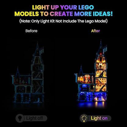 Upgraded Led Light Kit Compatible with Lego Hogwarts Castle The Main Tower Building Set RC Version Compatible with Lego 76454 (Model Not Included)