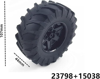 Technics Parts Vehicles Suspension System with Tire 107x44 Technical Parts Set Compatible with All Major Brands MOC Parts Building Toy DIY Accessories (200pcs)