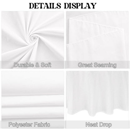 JALANCY 4 Pack Round Tablecloth 90 Inch White Polyester Washable Decorative Fabric Table Covers for Wedding Dining Table Buffet Parties Banquet Decor
