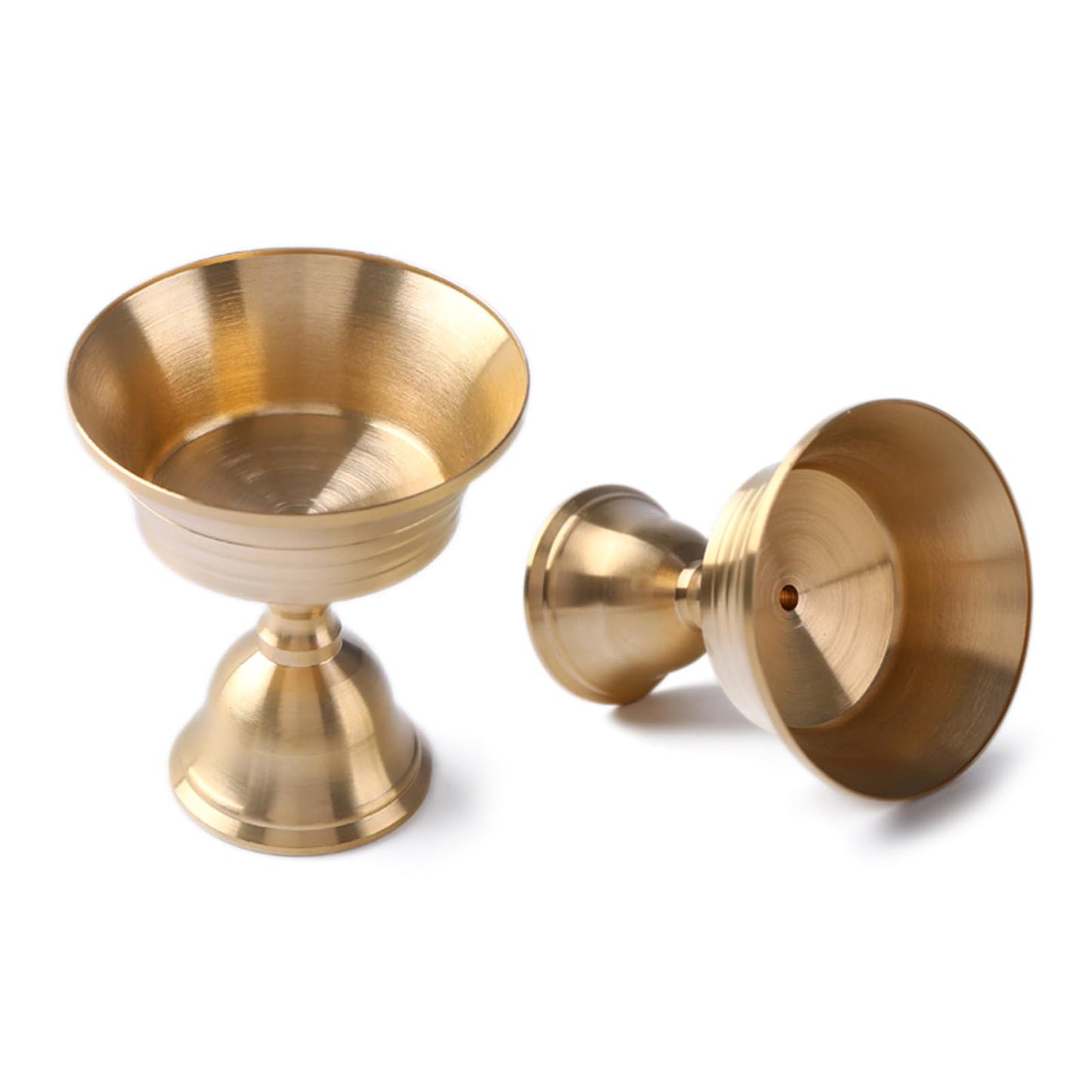 Brass Candlestick for Buddhist Temples Butter Lamp Holder Golden Tealight Candle Stand for Altars Decors Candleholder Brass Candle Base