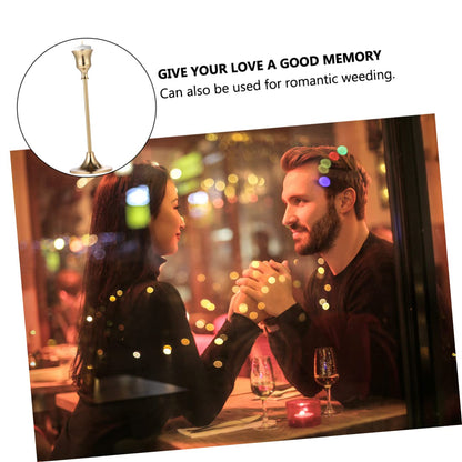 HOMOCONO Iron Candlestick Holder Retro Style Candle Holder Decor Unique Iron Desktop Ornament for Home Decoration Weddings Parties and Anniversaries for Friends and Family