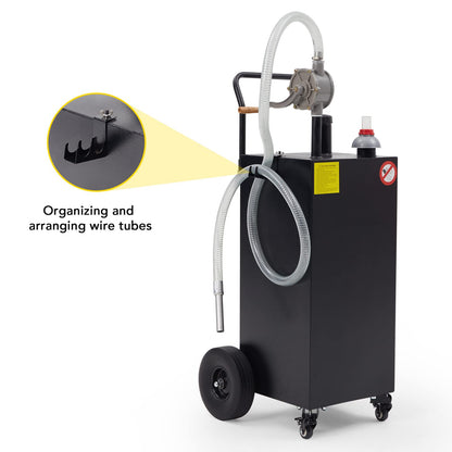 30 Gallon Gas Caddy - Portable Fuel Tank with Pump Gasoline Tank Portable Fuel Storage Tank for Boat, Car,Garden, Lawnmower, ATV