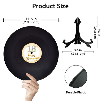 Vinyl Record Sweet 18 Birthday Decorations 11.6"X11.6", 18th birthday decorations Party Favor Sign Poster, 18th Birthday Guest Book Alternative, Great Sweet 18 Gifts for Girls or Boys (18 Years Old)