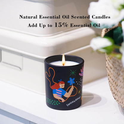 Lamron Moroccan Mint Tea Scented Candle - Cute Aesthetic Home Decor, 7.1oz Coconut Soy Wax, Strong Refreshing Aromatherapy for Stress Relief, 45H Burn Time Gift