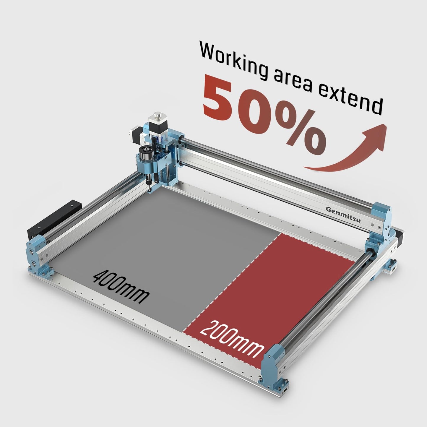 Genmitsu 4040-PRO X-Axis Extension Kit, 4040 Upgrade to 6040, CNC Accessories for 4040-PRO CNC Router Machine, Extended Working Area 600 x 400mm (23.62’’ X15.75’’)
