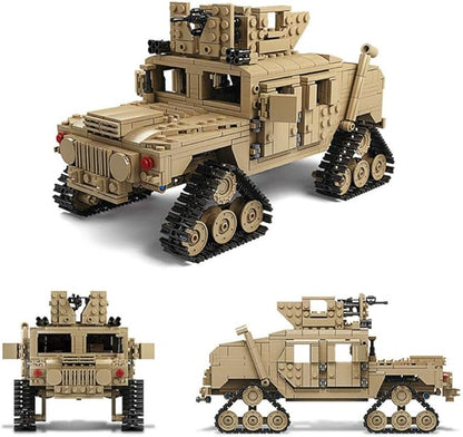Feleph M1A2 Tank Set Military Model Kit 1:28 Scale WW2 Army Custom Vehicles Set 2-in-1 Tank Hummer Building Bricks Toys for Model Lovers (1463 Pieces)