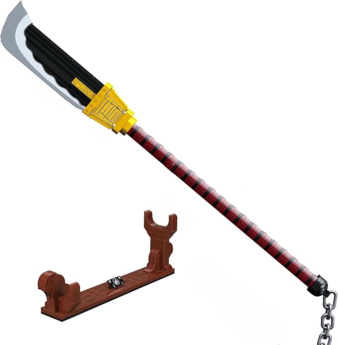 TOY PLAYER One Priate Piece Edward Newgate Katana (48 in) Compatible with Lego Cosplay Whitebeard Falchion with Scabbard and Stand Katana Building Set Gift for Anime Fans(1319 Pcs)