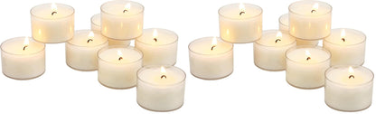 Stonebriar 192 Count White Unscented 6 to 7 Hour Extended Burn Time Clear Cup Tea Light Candles (Pack of 2)