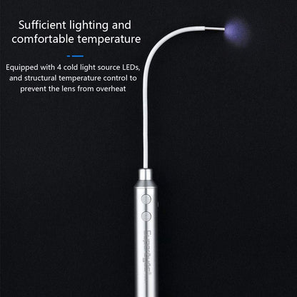 Supereyes Otoscope, Upgraded 4mm Ultra-Thin Ear Endoscope, 1.0 Megapixels HD Ear Video Inspection Camera, USB Ear Borescope Waterproof with Flexible Shaped Hose for iOS & Android Smartphone