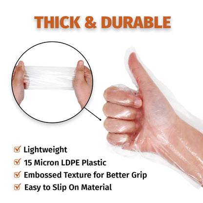 GORILLA SUPPLY 1000 BPA Free Premium Disposable Gloves Poly PE LDPE Plastic for Kitchen Food Handling Food Prep Latex & Powder Free (1000 Count, Medium)