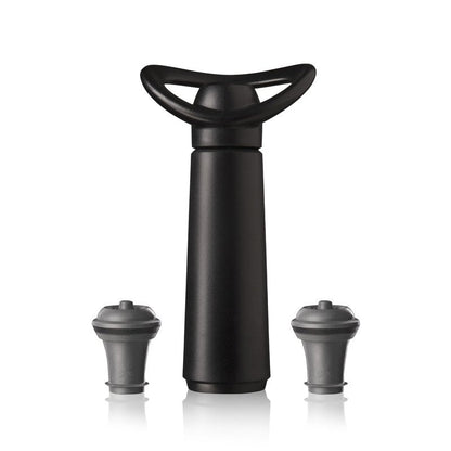 Vacu Vin Wine Saver Concerto - Black - 1 Pump 2 Stoppers - Wine Stoppers for Bottles with Vacuum Pump - Reusable - Made in the Netherlands