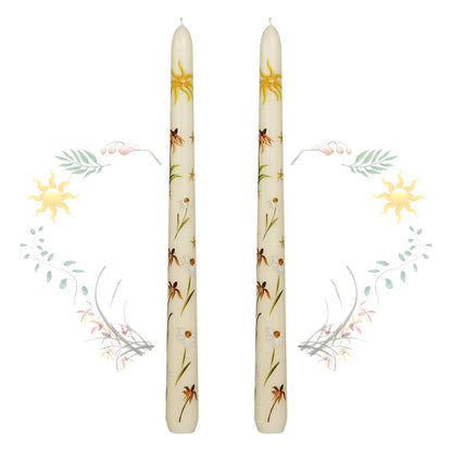 Taper Candles 10 Inch Print Candle Handmade Unscented Renanthera Long Candles 2 Pack Twisted Candlesticks for Wedding Home Decoration Gifts