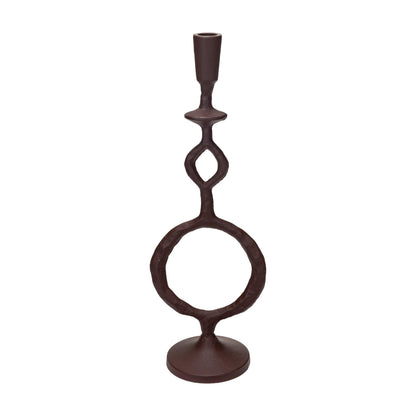 Bloomingville Decorative Cast Metal Taper Candle Holder, Brown