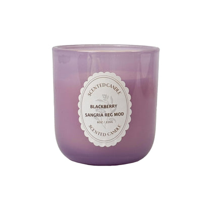 BlackBerry Sangria Reg Mod Scented Candle 8oz – CW Studio Color Glass Jar — Hand-Poured Soy & Paraffin Wax – Clean Burn, Smokeless, Up to 30 Hours, Home Decor & Gift Giving