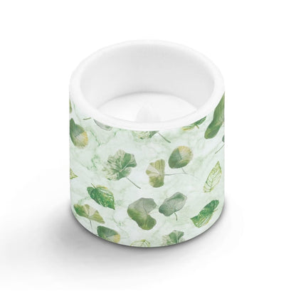 NETILGEN Green Leaf 3 inch Flameless LED Candles with Remote Timer Set of 4 Home Decorative Realistic Flickering Flameless Candles with Battery Powered