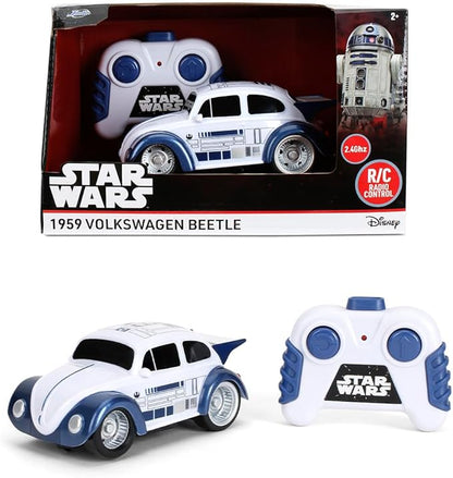 Jada Star Wars R2-D2 Volkswagen Beetle RC Car – 1:32 Scale Simple Function Remote Control Toy Toys