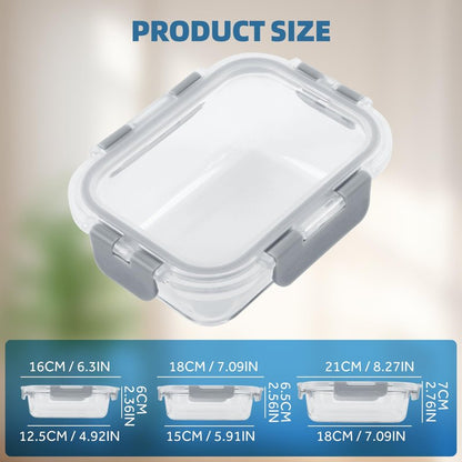 BYLWORKOUT 24 Piece Glass Storage Containers with Lids - Leak Proof, Dishwasher Safe Glass Food Storage Containers for Meal Prep or Leftovers (Blue)