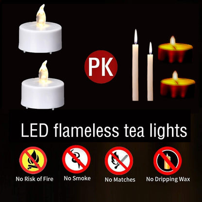 Roomsily LED Tea Lights with Remote Control: Battery Operated Bulk Realistic and Bright Flickering Long Lasting 400+Hours Flameless Candles for Home Decor Holiday Wedding Party (24Pack, WarmWhite)
