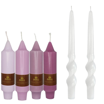 Taper Candles Twisted Candles Sticks Long Spiral Candlesticks Unscented Candles Smokeless Candle for Wedding Party Dinner Home Decoration