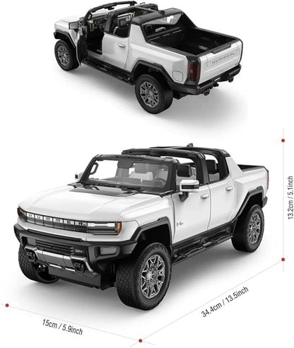 1/16 RC Raing Car for Hummer EV Remote Control Alloy Car with Crab Walking Model 4.8V 600mAh Vehicle Adult Collectible (1/16 White)
