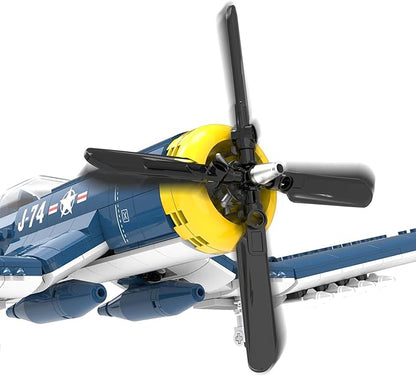 F4U Corsair Fighter Aircraft Building Block Sets - WW2 Military Airplane Building Bricks Toys Navy &amp Marine Corps Warbird Plane Model Kits Birthday Gifts for Boys
