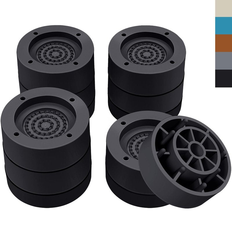 ANNKUT Furniture Risers 2 inch，Round Bed Risers Heavy Duty，Elevation in Heights 1 or 2 Inch for Chair Table and Desk Legs Lifting，Adjustable Bed Lifts Risers(Pack of 4 Riser,Black)