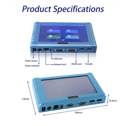 Eurannit Automatic Inkjet Coding Machine for Production Line, Thermal Inkjet Printer 260E with 7”Touchable Screen for Date/Batch/QRCode/Barcode/Logo etc (2 Nozzle / 1 in)