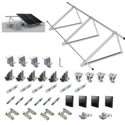 CMYYANGLIN Solar Panel Mounting Brackets Kit System Adjustable 30º~45º Aluminum Alloy Tilt Ground Mounted Bracket Rust Free Sturdy for 1-4pcs Solar Panels